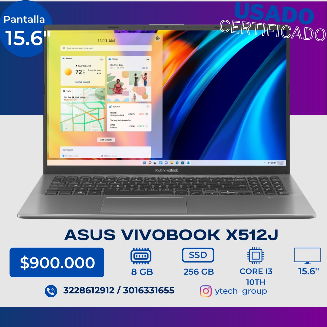 Portátil Asus VivoBook X512J 15.6"