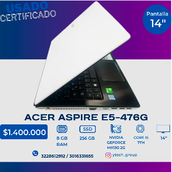 Portátil Acer aspire E5-476G 14"